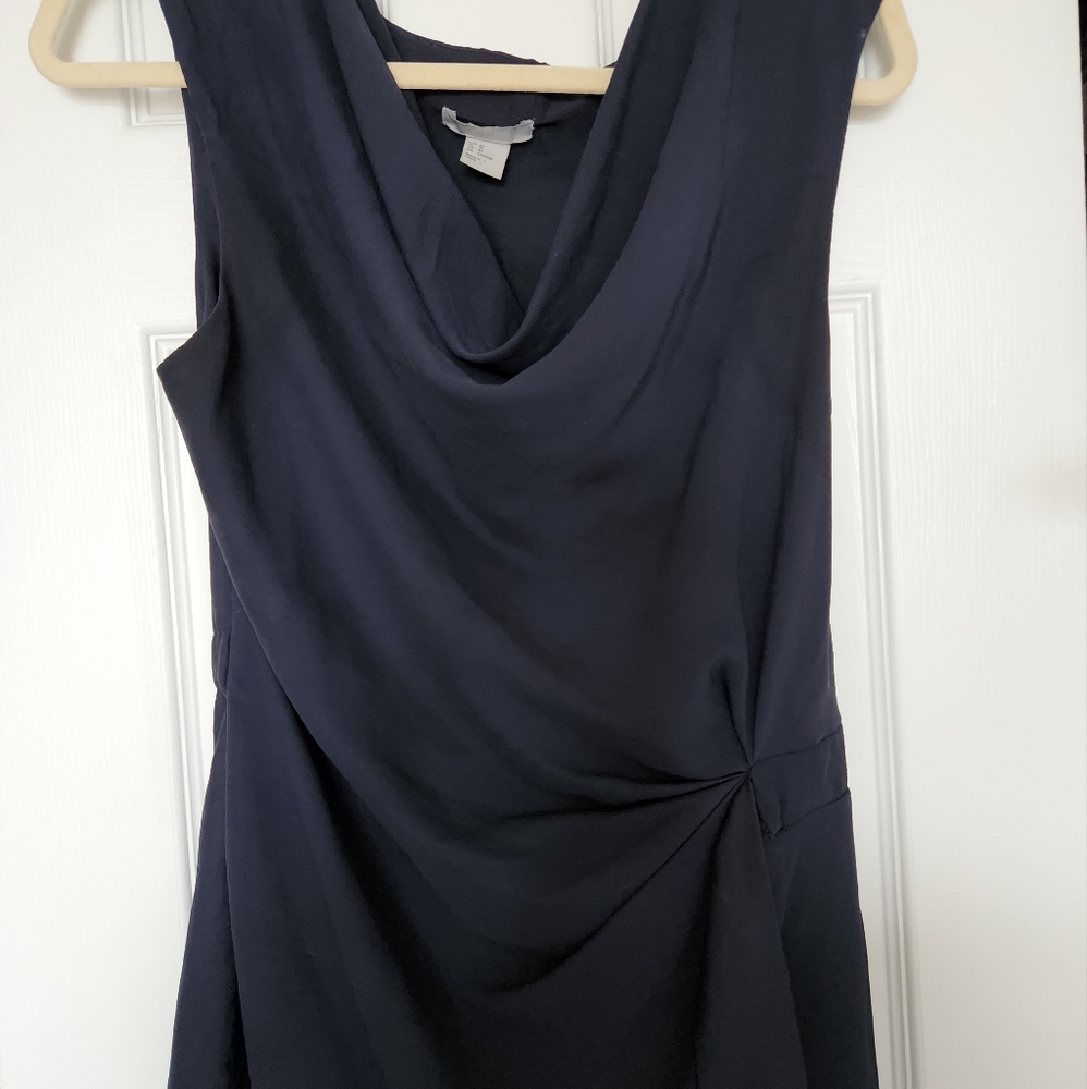 Chiffon navy blue sleevless top